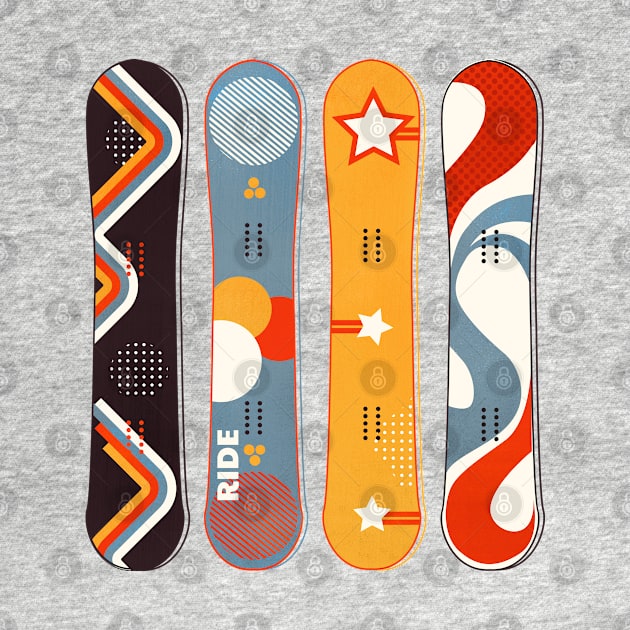 Retro Snowboards by showmemars